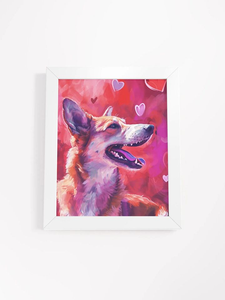 Cheerful Corgi Love Framed Poster product image (1)