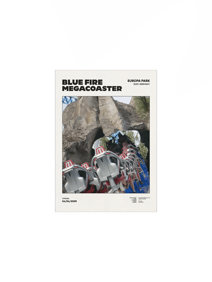 Blue Fire Megacoaster Cave Premium Poster product image (1)