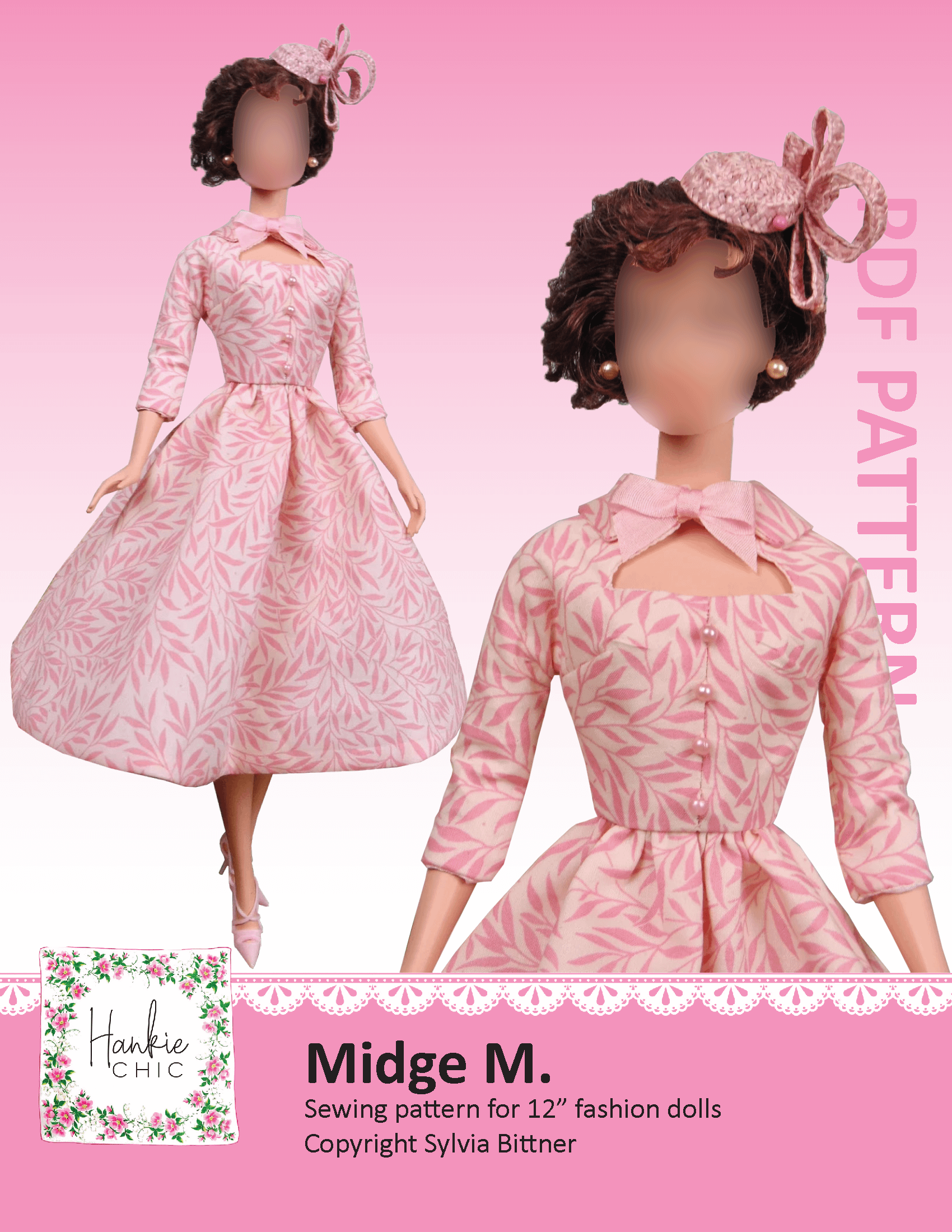 Midge M sewing pattern for 12" fashion dolls product image (1)