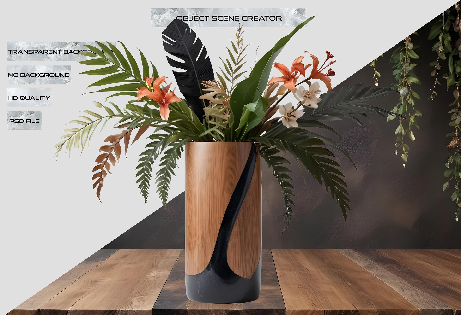 Dream of Eternity – Art Deco Botanical Arrangement PNG product image (2)