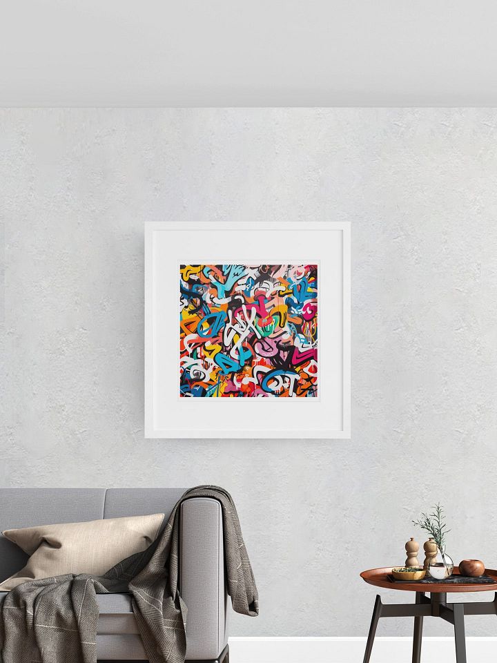 Colorful Abstract Graffiti Wall Art, Modern Urban Street Art Canvas, Bold Typographic Graffiti Artwork, Statement Piece for Home Decor product image (1)
