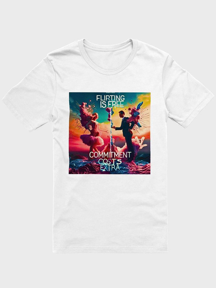 Funny Unisex Heavy Cotton Tee - Flirting is free Commitment costs extra - Humorous Tee, Joke Shirt, Sarcasm Gift, Relationship Banter, product image (1)