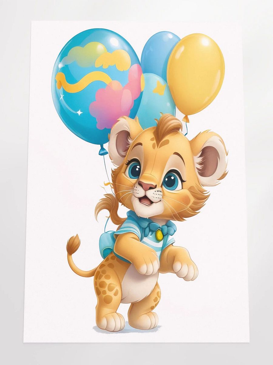 Cute Lion Cub - Poster - Nursery-Kids Room - Large 24x36 Inches product image (3)