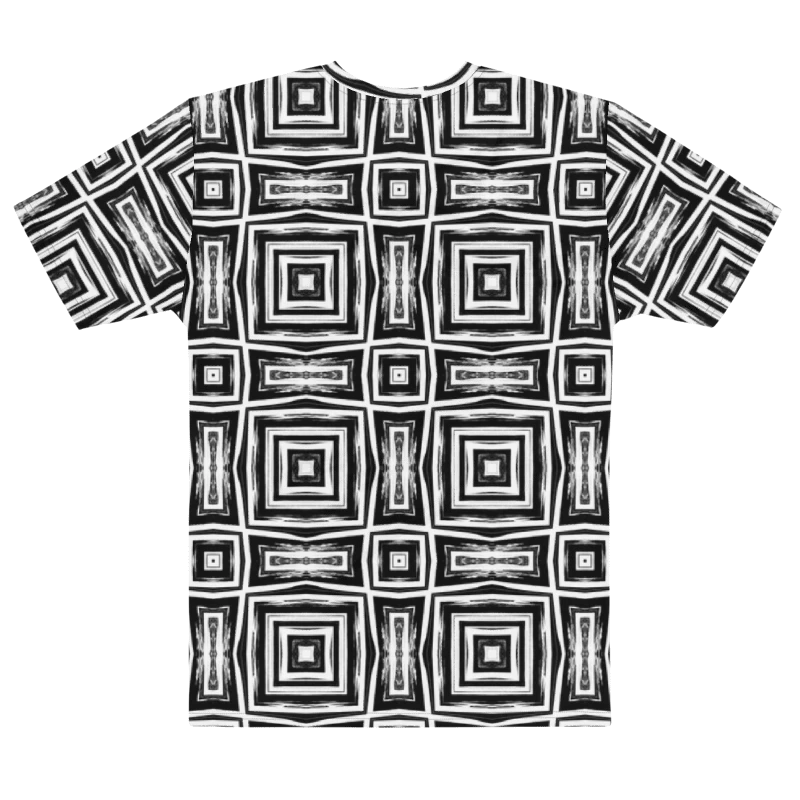 Abstract Monochrome Repeating Pattern Men's Crewneck T Shirt product image (13)