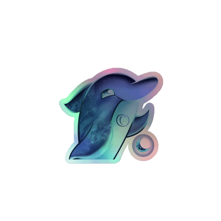 CELESTIAL MOON DOLPHIN - HOLOGRAPHIC STICKER product image (1)