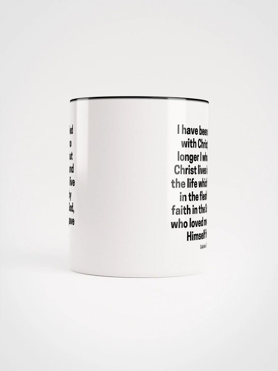I Have Been Crucified With Christ; It Is No Longer I Who Live Galatians 2:20 Two-Tone Mug 11/15oz product image (5)