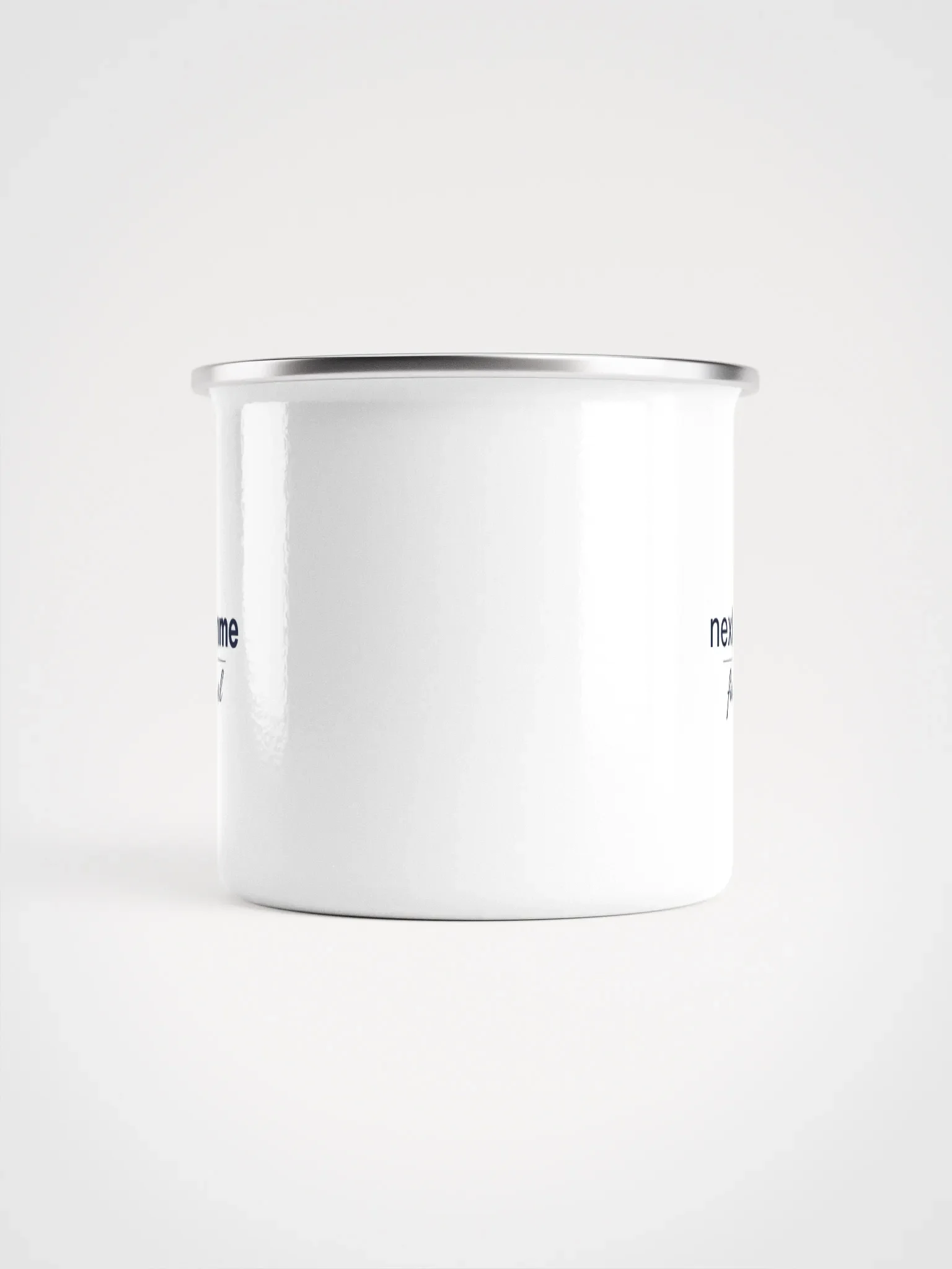 Wanderlust Enigma Enamel Mug with Navy Logotype product image (2)