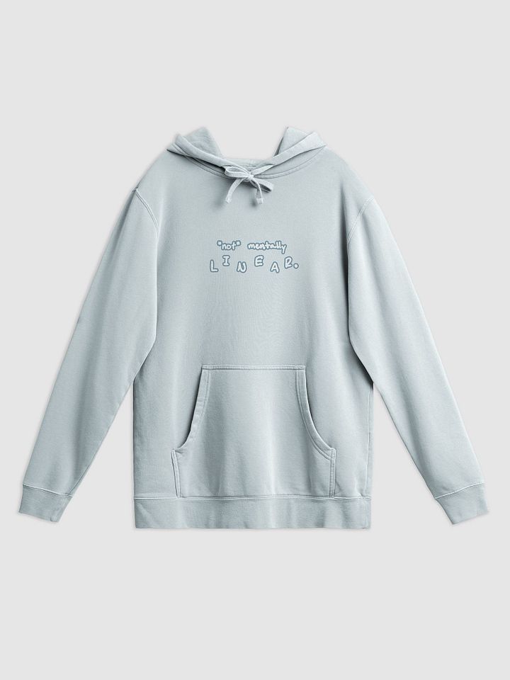 *not* mentally linear (lined design, #709AAF) printed pigment hoodie product image (21)