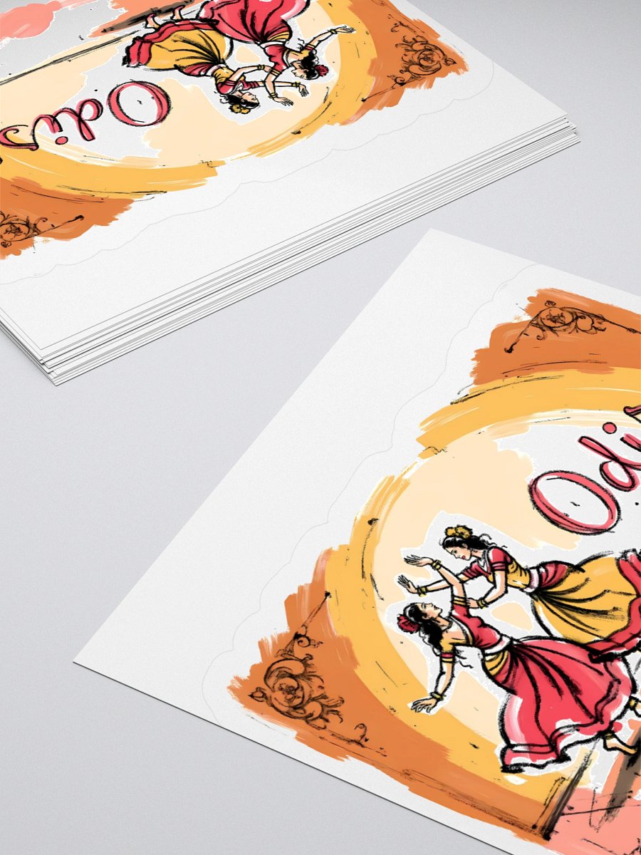 Graceful Odissi Dancers | Duo Performance Art Print Sticker product image (10)