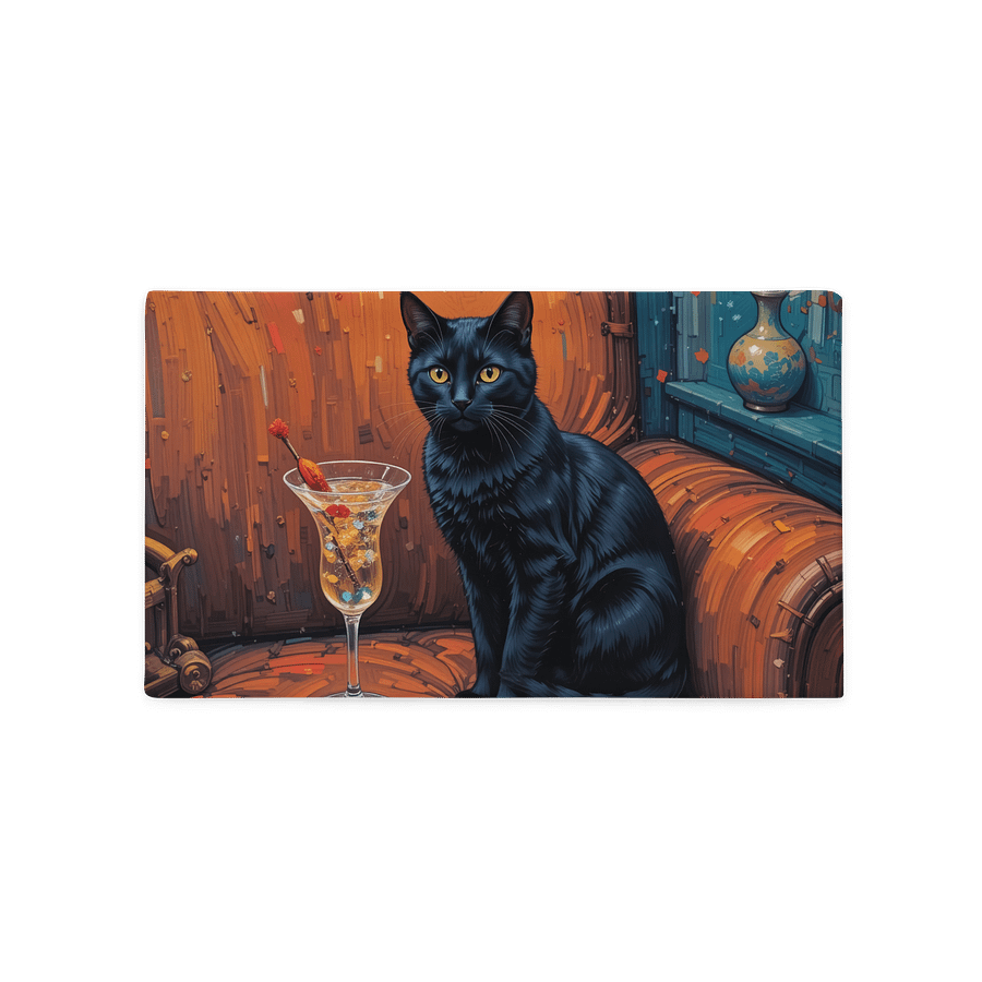 BLACK CAT ON COUCH NEXT TO MARTINI product image (2)