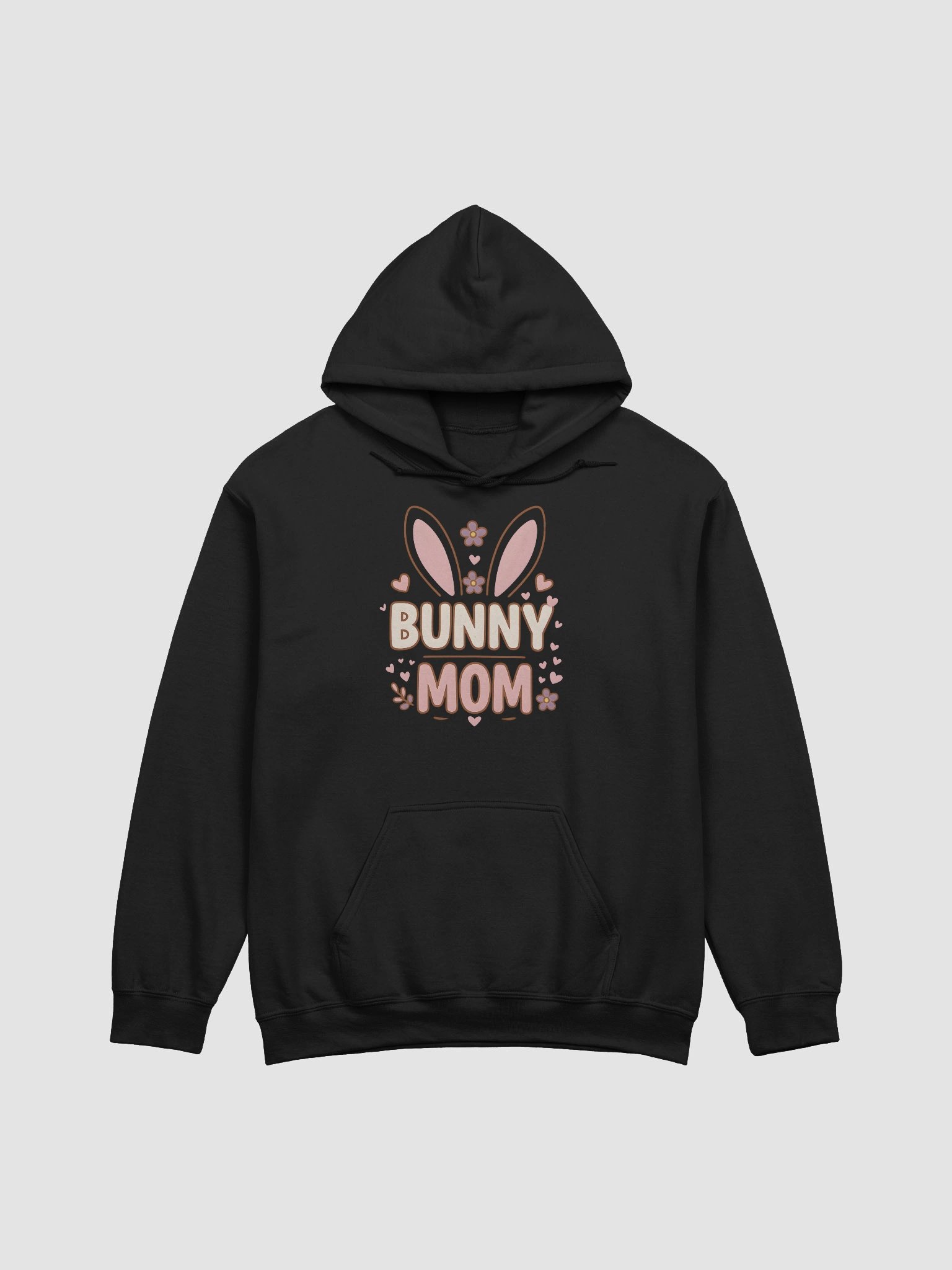 Bunny Mom Hoodie | Cozy Easter Bunny Ears Floral Hoodie for Animal Lover Moms product image (1)