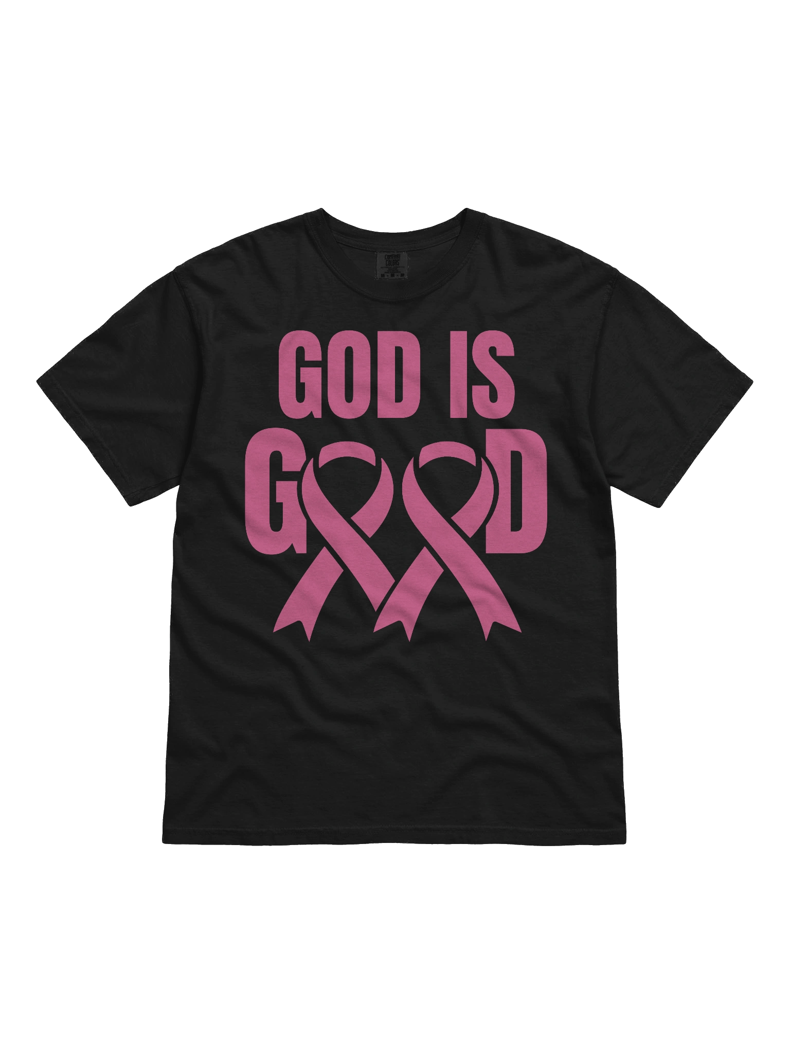 ✨ God Is Good – Breast Cancer Awareness Comfort Colors Tee product image (1)