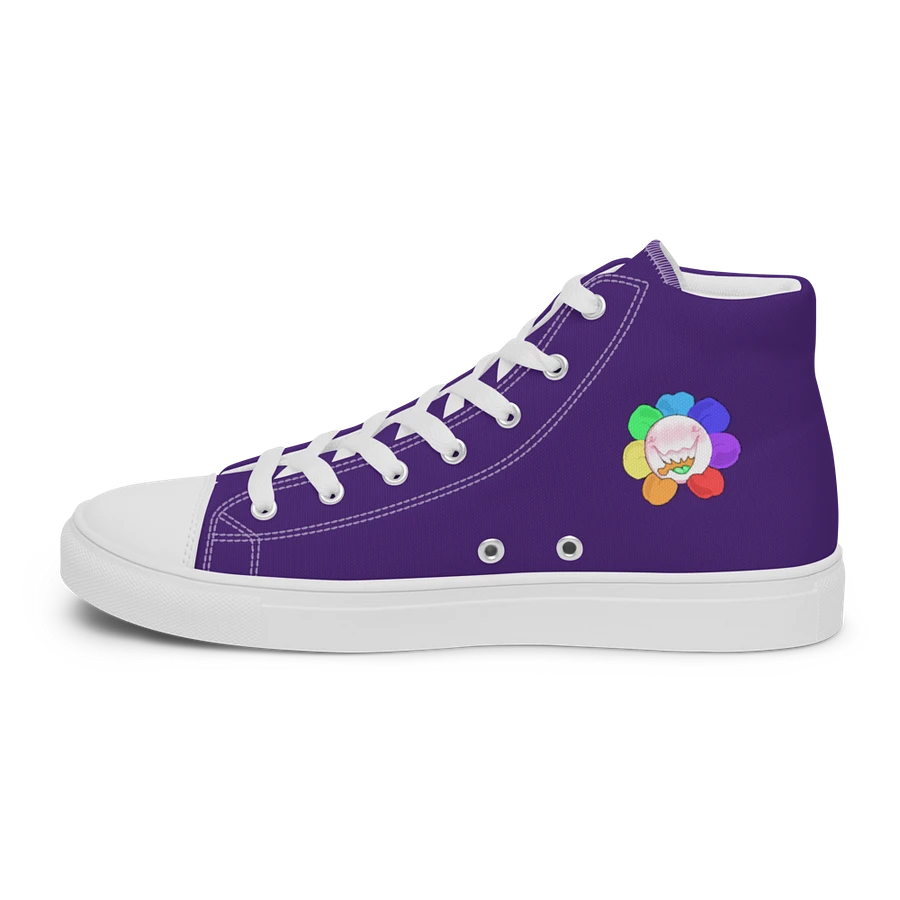 Dark Purple and White Flower Sneakers product image (28)