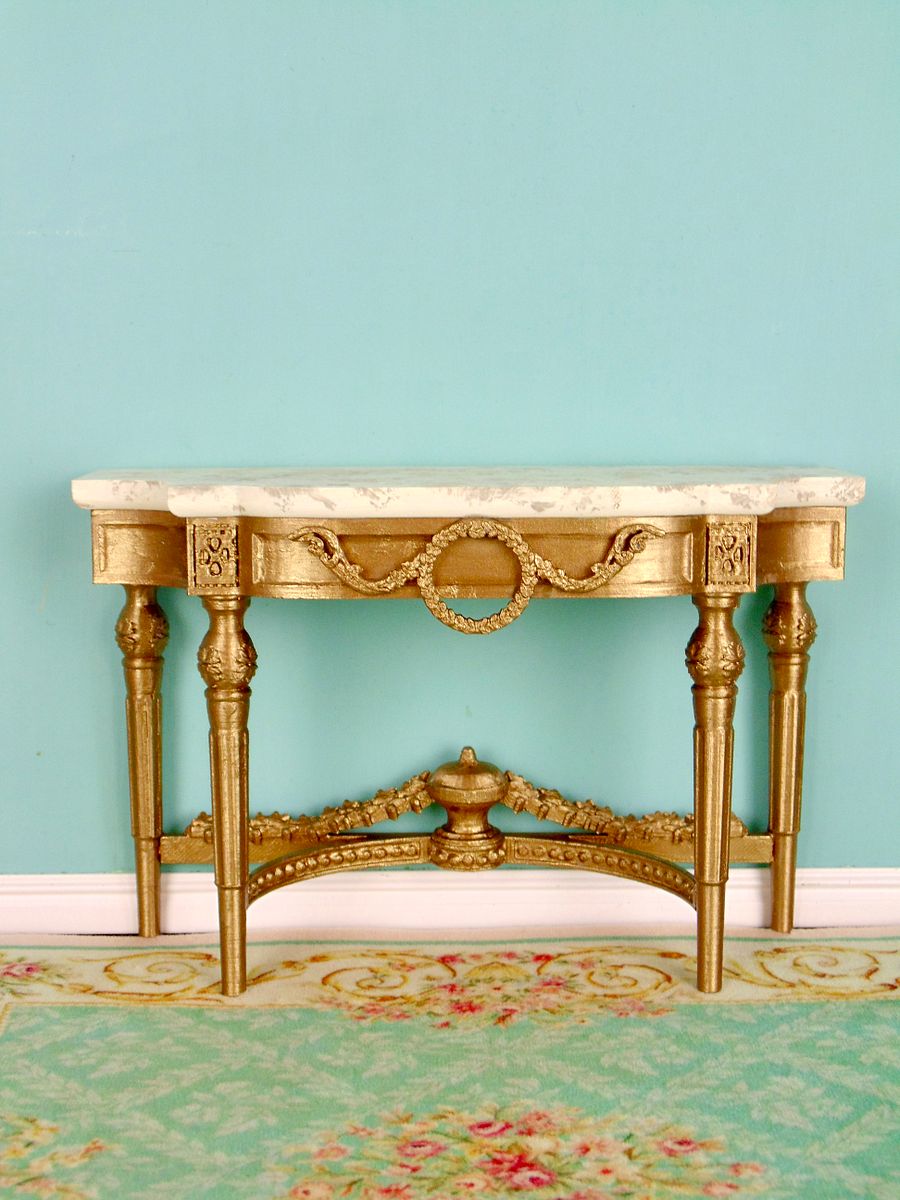 1:6 scale console table for 12” fashion dolls GOLD product image (2)