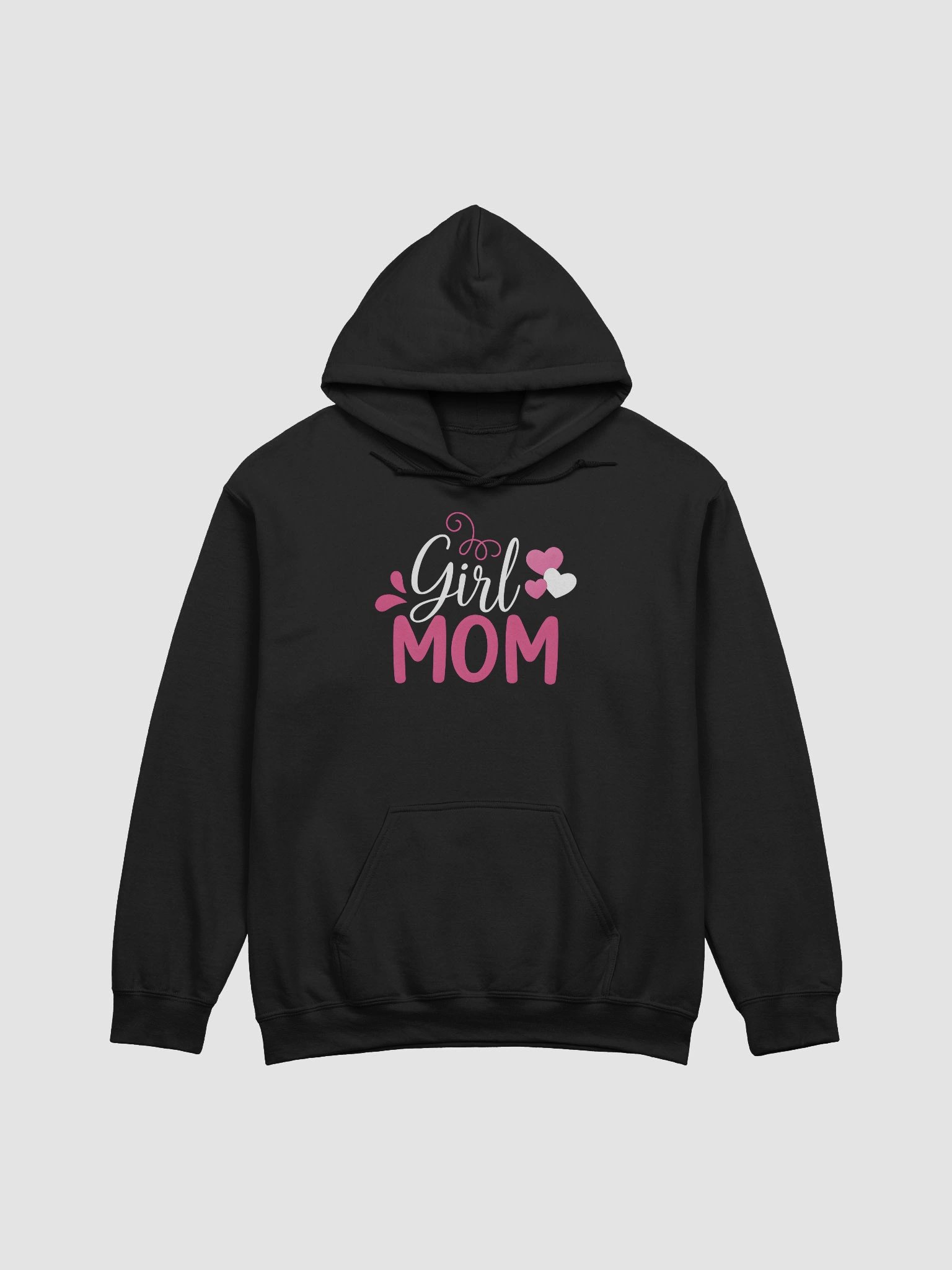 Girl Mom Hoodie – Soft Pink & White Heart Design | Cozy Gift for Mothers of Daughters product image (1)