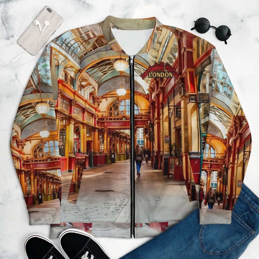 Leadenhall Market London All Over Print Bomber Jacket product image (10)
