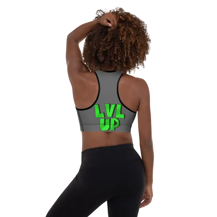 LVL UP Grey Sports Bra product image (1)
