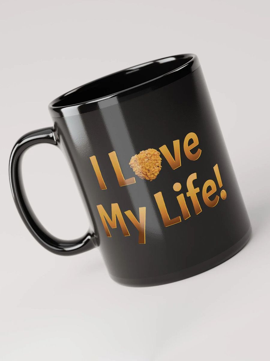 I Love My Life! - Black Mug Yellow Flowers product image (3)