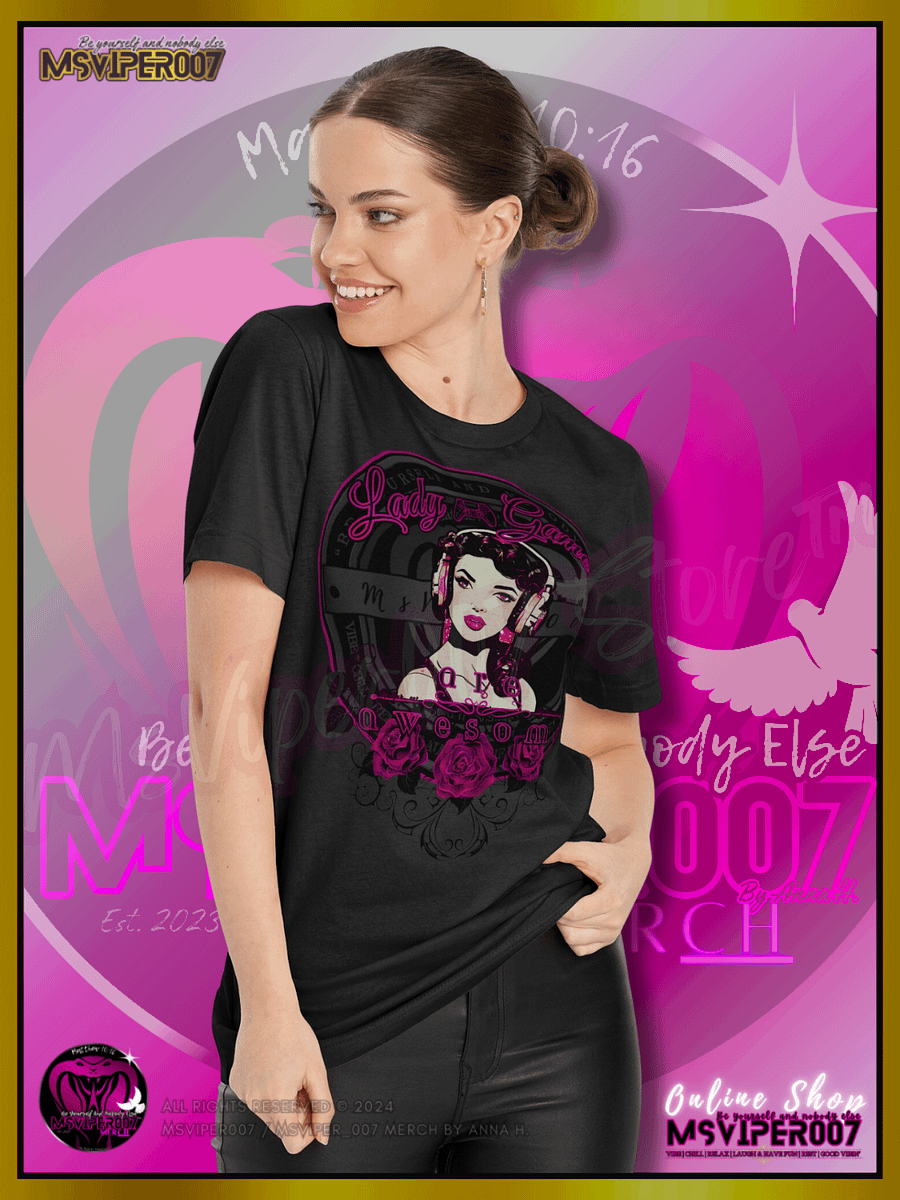 T-Shirt - MsViper007's "Lady Gamers Are Awesome™" [V3] (pink rose theme) - Comfort Gamer T-shirt By Anna H. product image (6)
