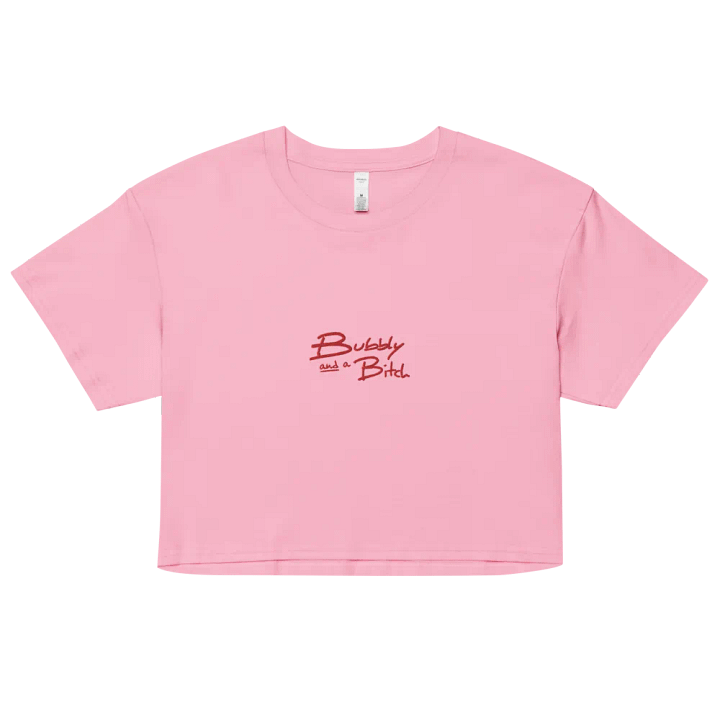 Bubbly and a B*tch (red) embroidered cotton crop top product image (7)