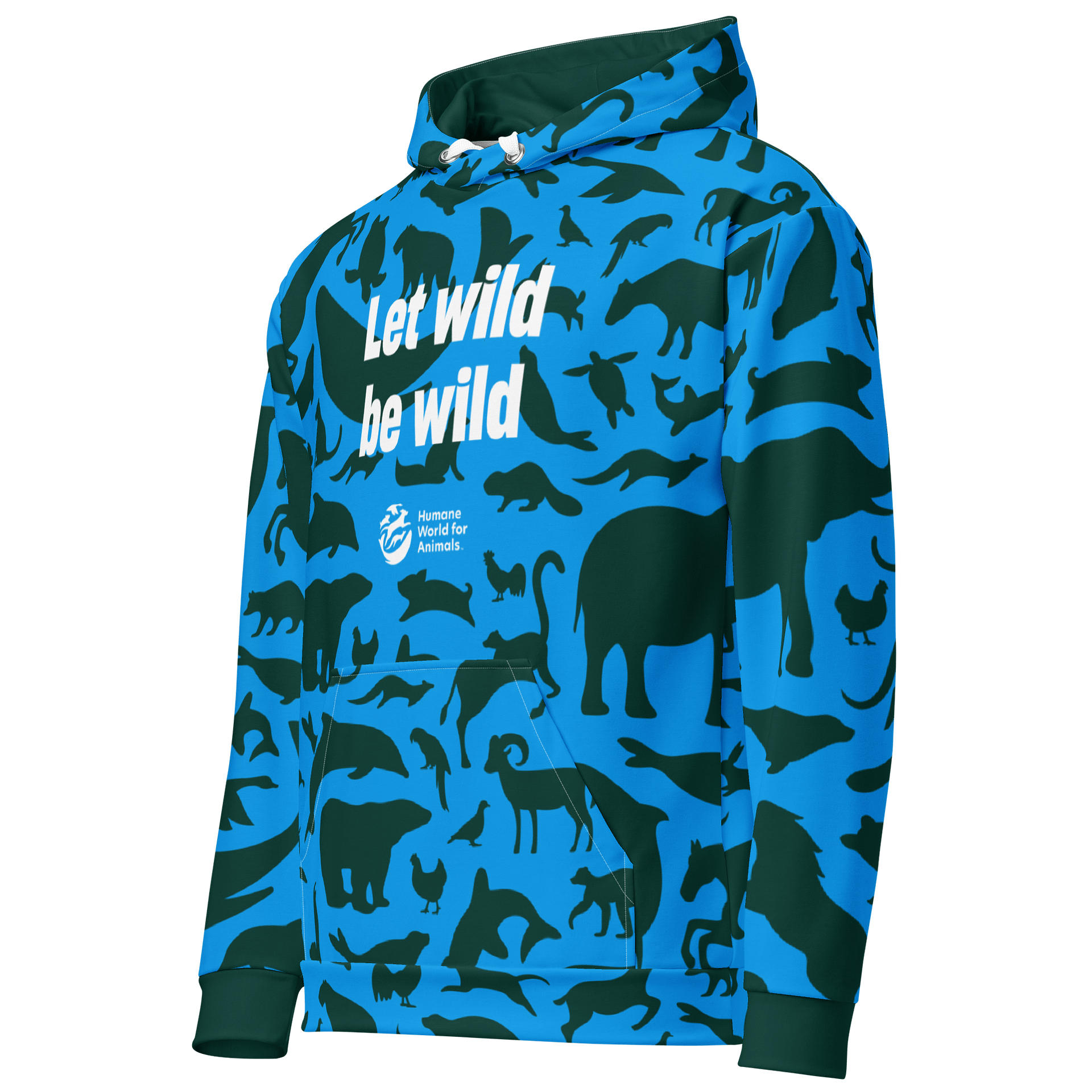 Animal Print Hoodie - Green on blue product image (2)