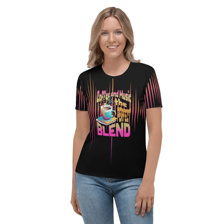 Coffee and Music the Perfect Blend All Over Print T-shirt product image (2)