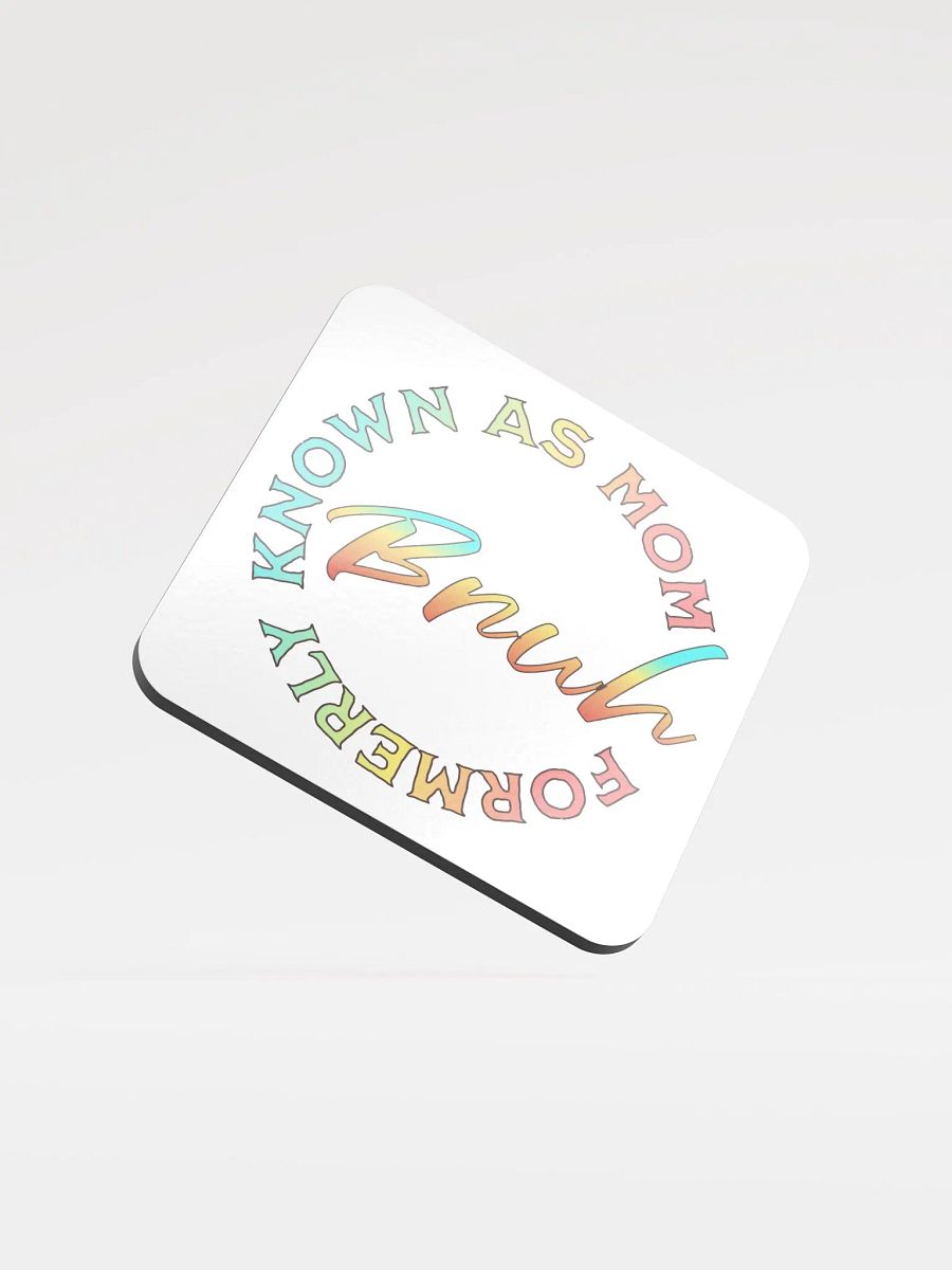 Formerly Known As Mom Bruh Playful Gradient Cork Coaster product image (1)