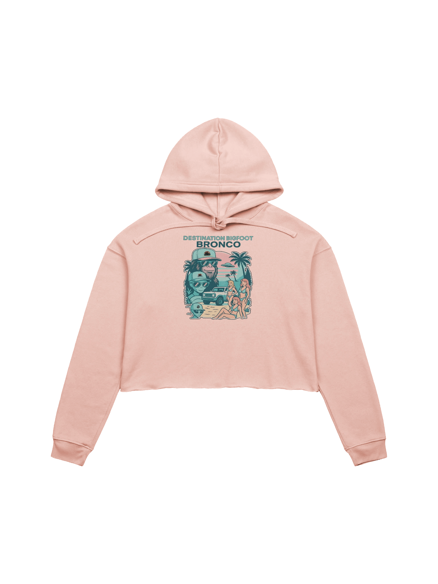 Destination Bigfoot Bronco Legends Of Sunset Best Friend's Bella+Canvas Fleece Women's Crop Hoodie (Multiple Colors Available) product image (1)