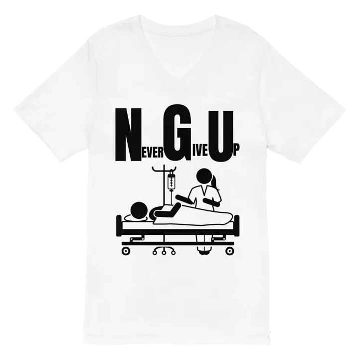 Never give up V-Neck Tee product image (2)