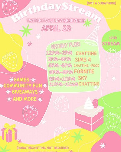 🎂🍓count down to my birthday 🍓🎂
You are invited to my birthday stream✨
✨April 28th at 12:00 pm EST✨
.
.
.
.

#stream #streamde...