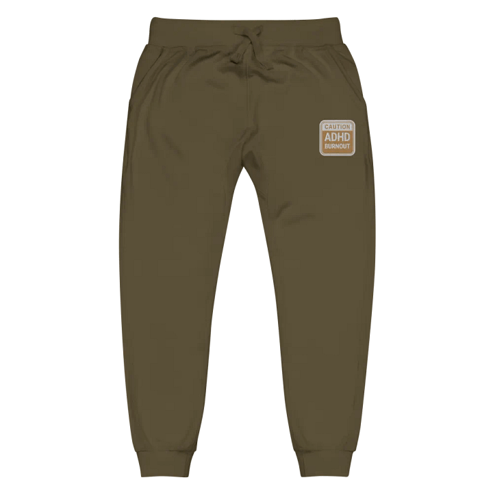 CAUTION: ADHD BURNOUT (brass design) embroidered unisex joggers product image (2)