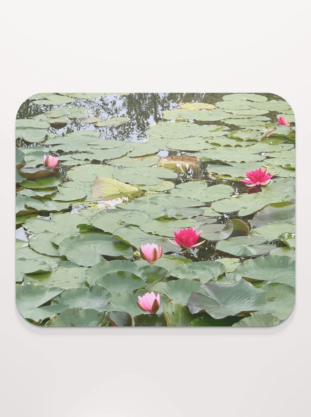 Pink Water Lilies in a Pond Tranquility Mouse Pad product image (1)