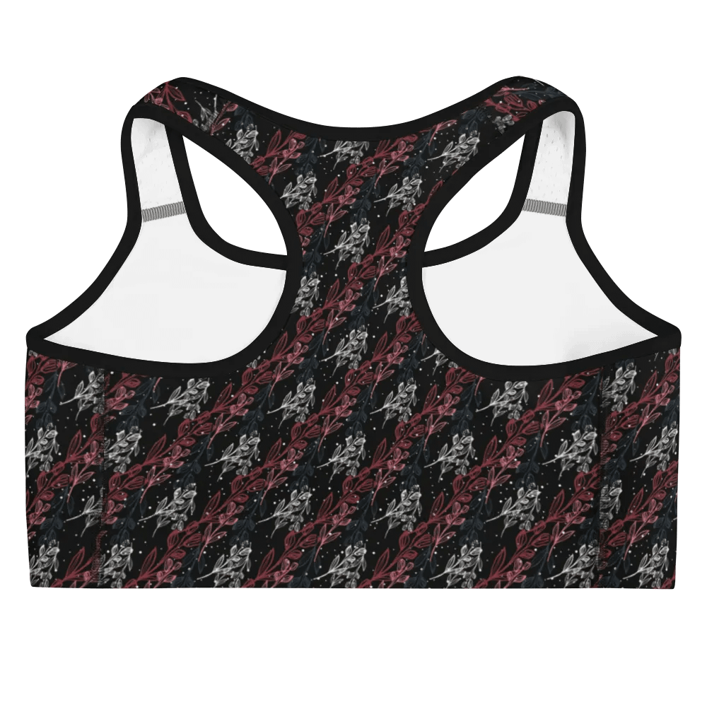 Black All-Over Print Sports Bra product image (4)