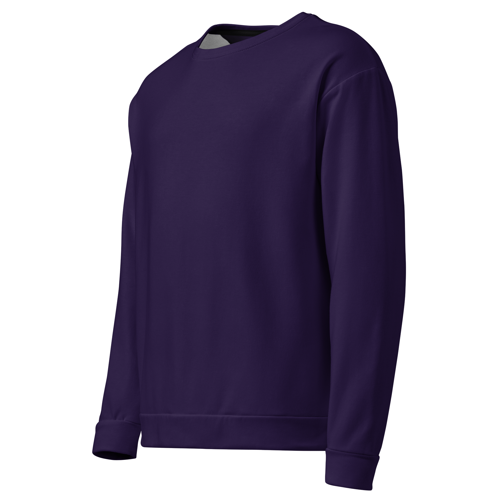 Midnight Violet Black Solid Color Eco Friendly Unisex Sweatshirt product image (3)