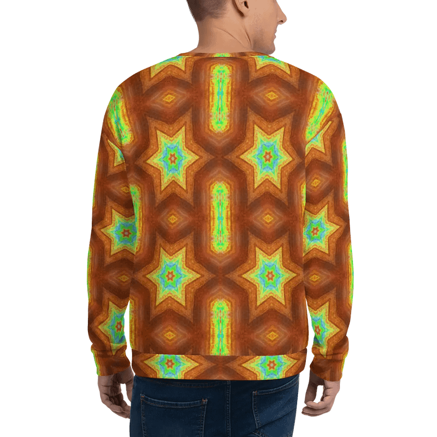 Abstract Retro Repeating Stars Unisex All Over Print Sweatshirt product image (1)