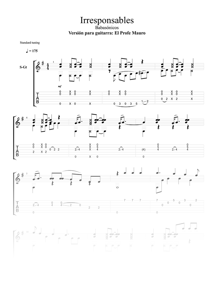 Irresponsables - Partitura + Tabs product image (1)