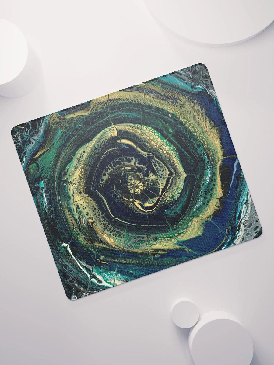 Midnight Halo - Abstract Acrylic Ring Pour, Printed Mouse Pad product image (7)