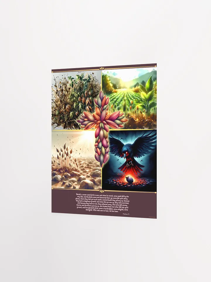 The Parable of the Sower - Christian Bible Verses Matthew 13 - Digital Art Poster product image (2)