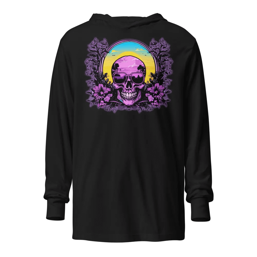 Purple Sunset Skull Hooded tee product image (1)
