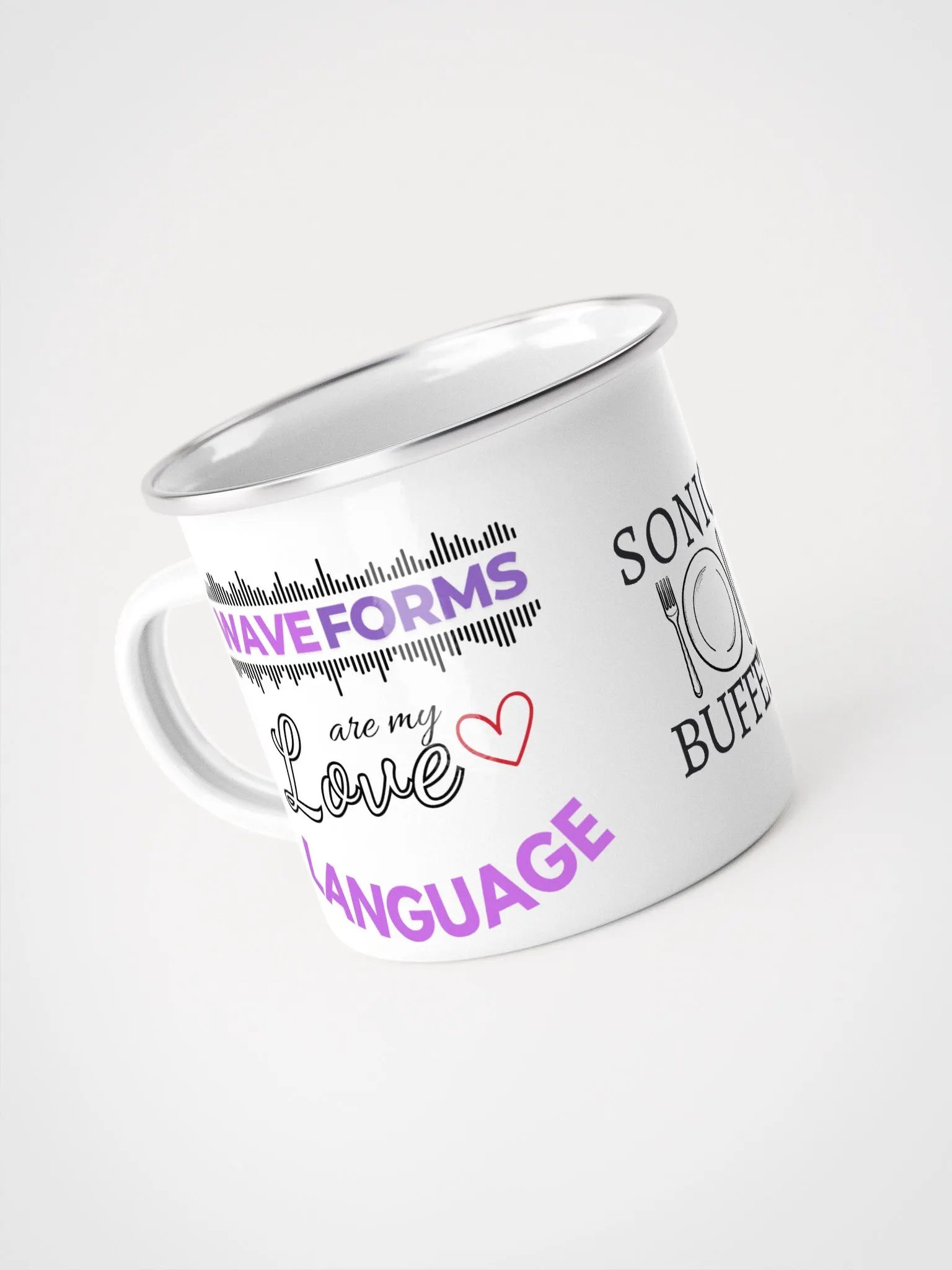 "Waveforms Are My Love Language" Enamel Coffee Mug product image (4)