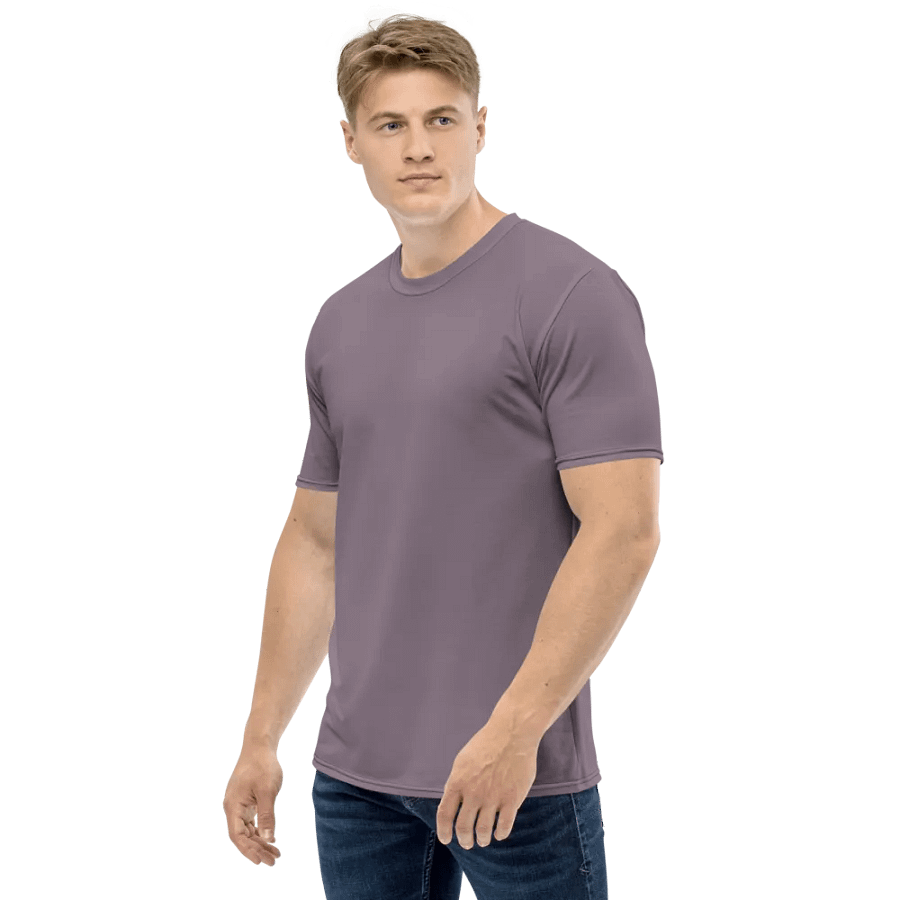 Plain Faded Orchid Grey Soft Summer Men's Crewneck Polyester Heavyweight Premium T-Shirt by Treasure Pie product image (5)