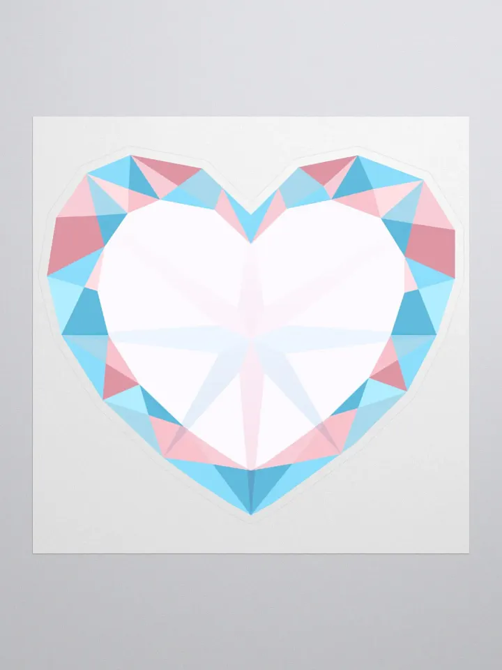 Crystal Pride Heart (Trans Pride) Cut Sticker product image (1)