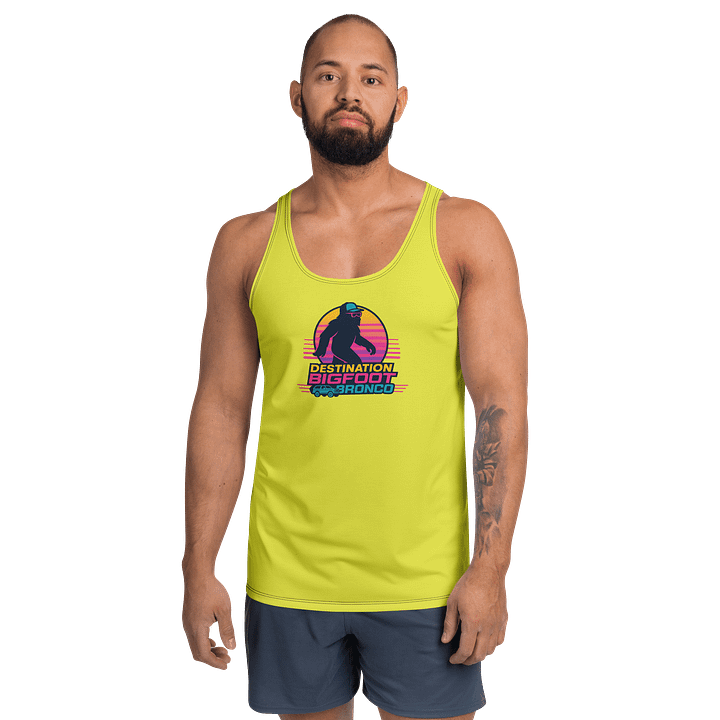 Synthsquatch Fitness Tank Top (Neon Yellow) product image (1)