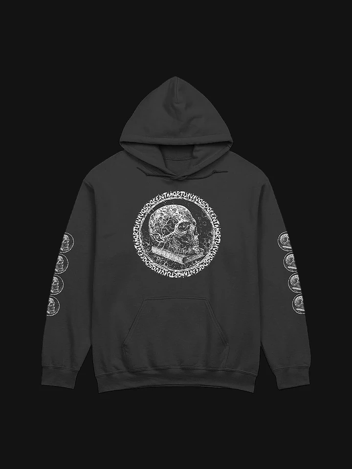 Dark Latin Skull W/ Sleeve Print Pullover Hoodie (Front & Back) product image (1)