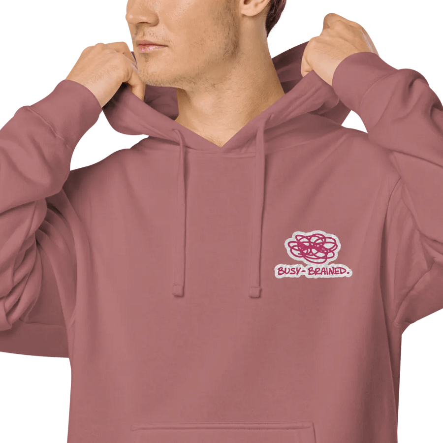 BUSY-BRAINED (L.C. pink bubble design) embroidered pigment hoodie product image (7)