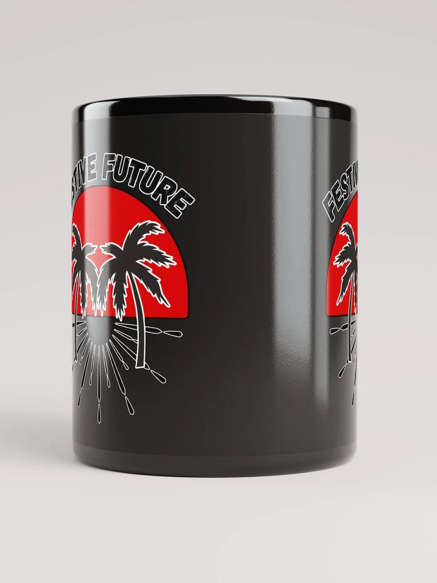 Festive Future - Sunset Beach Scene Black Coffee Mug product image (10)