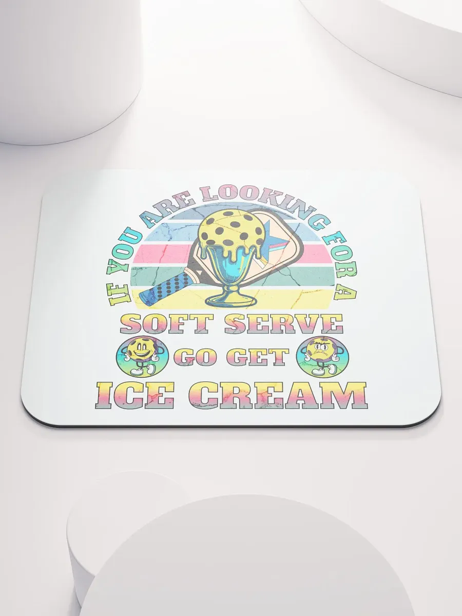 Soft Serve Go Get Ice Cream Pickleball Whimsical Vintage Mouse Pad product image (1)