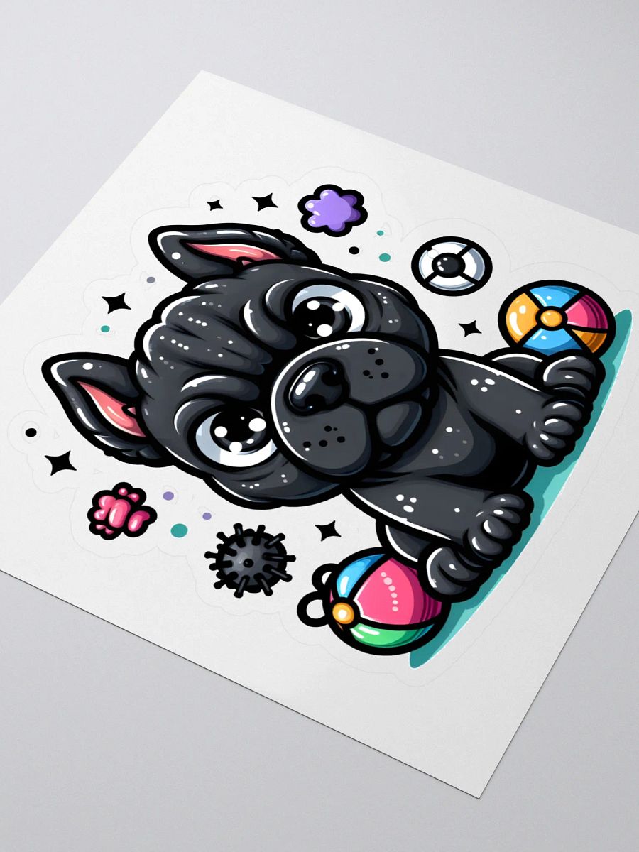 Playful Black Cane Corso Sticker – Surrounded by Toys Design product image (3)