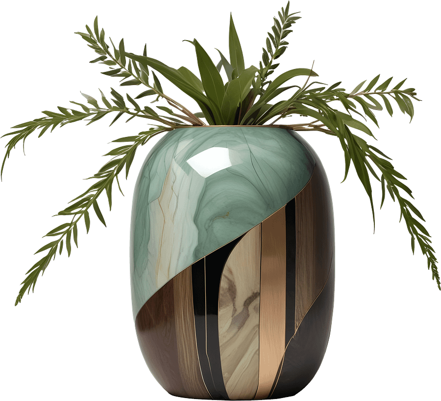 Luxe Botanique – Verdant Harmony Vase PNG product image (1)