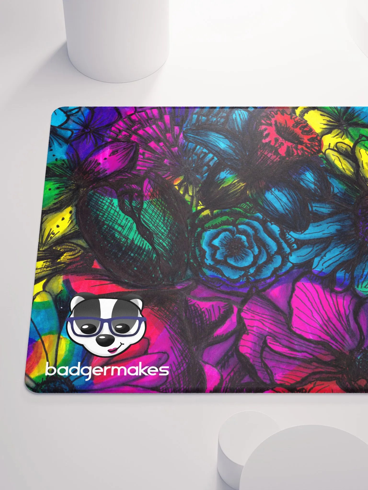 Tie-dye Flower BadgerMakes Gaming Mat product image (6)